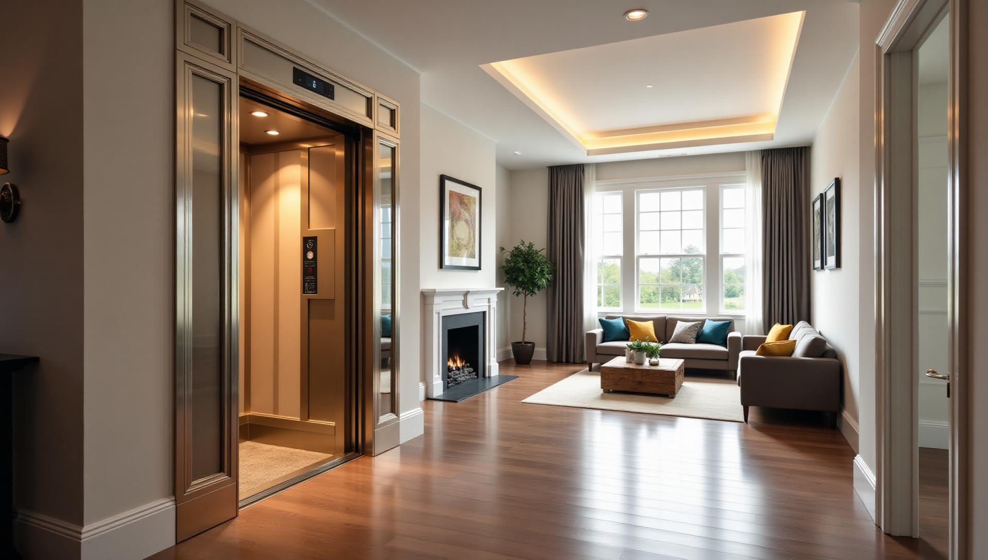 Elegant residential home elevator with modern finishes installed in a Portland home