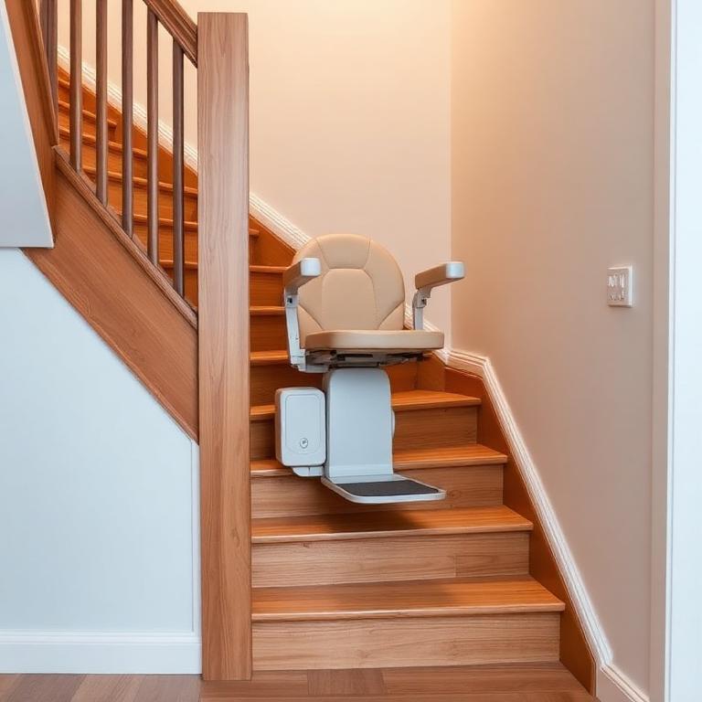 Savaria K2 straight indoor stair lift installed on residential staircase Portland Oregon